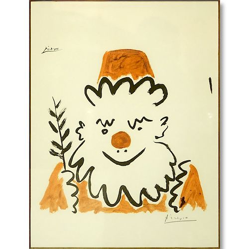 Pablo Picasso, Spanish (1881-1973) Color lithograph "Pere Noel". Signed in pencil lower right.