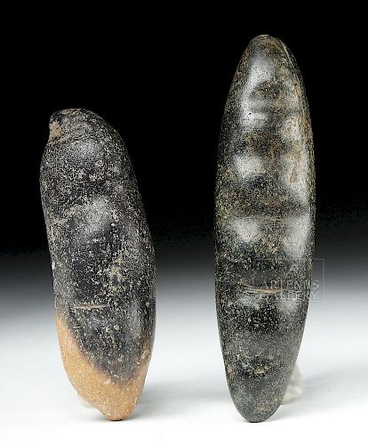Pair of Chavin Carved Stone Hallucinogenic Seed Pods
