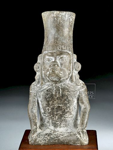 Zapotec Ceramic Effigy Vessel - Seated Figure / Cociyo