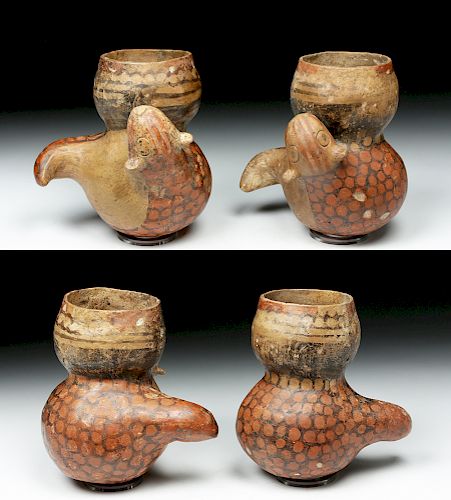 Pair of Huari Pottery Drinking Vessels - Armadillos