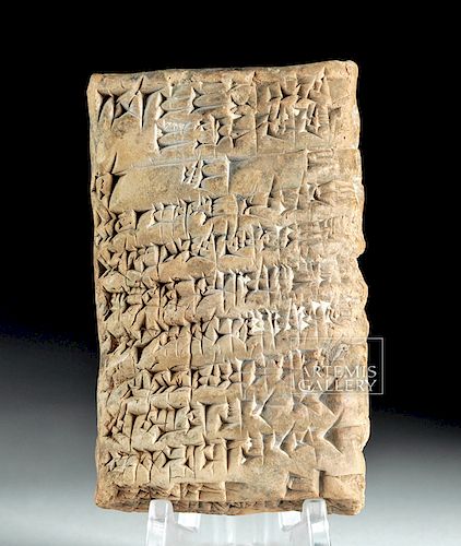 Translated Babylonian Terracotta Cuneiform Tablet