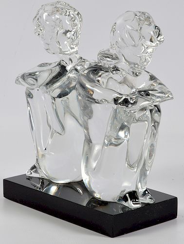 Leonardo Rosin Murano Clear Glass Sculpture