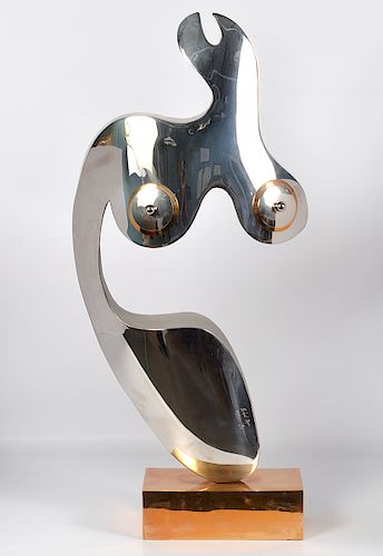Abstract Sculpture of Female Torso "Woman" Signed