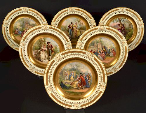 Set of 6 Signed Royal Vienna Plates