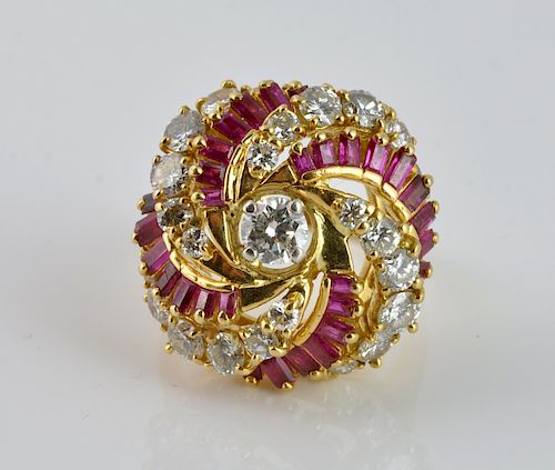 Kutchinsky 18kt. Gold, Diamond & Ruby Ring