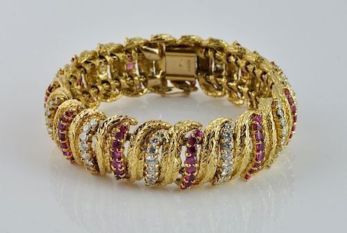 Kutchinsky 18kt. Gold Diamond & Ruby Bracelet
