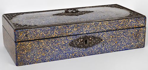 19th C. Asian Blue Lacquered Box