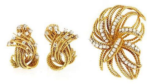 A Collection of Vintage Yellow Gold, Diamond and Simulated Diamond Jewelry, 28.30 dwts.