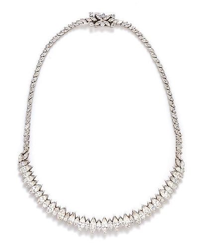 A Platinum and Diamond Necklace, 33.20 dwts.