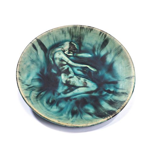 Small 'Nymph' plate, c1900