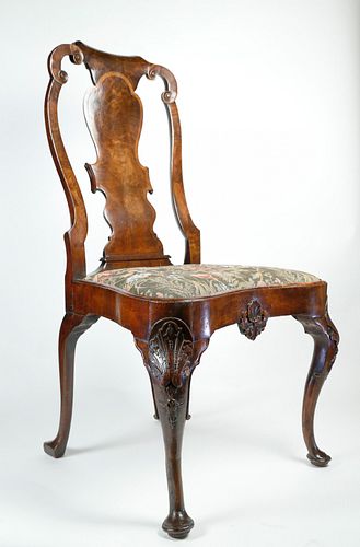 18th Century English Mahogany Carved Side Chair