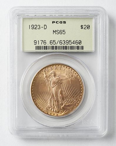 1923-D St. Gaudens Double Eagle $20 Gold Coin