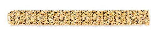 A 14 Karat Yellow Gold Nugget Texture Bracelet, 69.85 dwts.