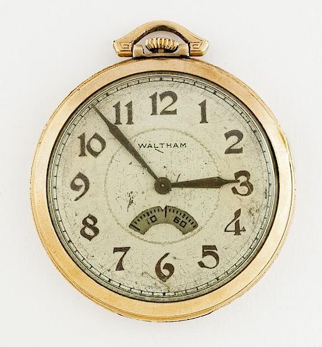 Waltham 17J "Secometer" Pocket Watch with Chain