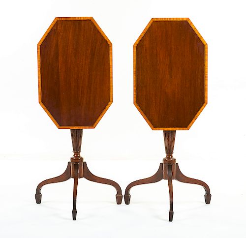 Pair of Federal Revival Candle Stands