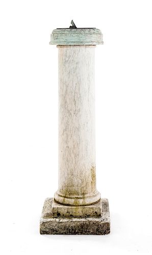 Marble Pedestal with Sundial Top