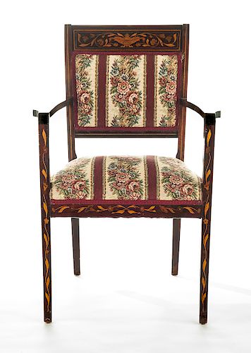 Inlaid Neoclassical Style Arm Chair