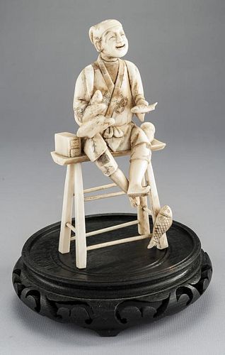 Japanese Ivory Figure of Fishmonger