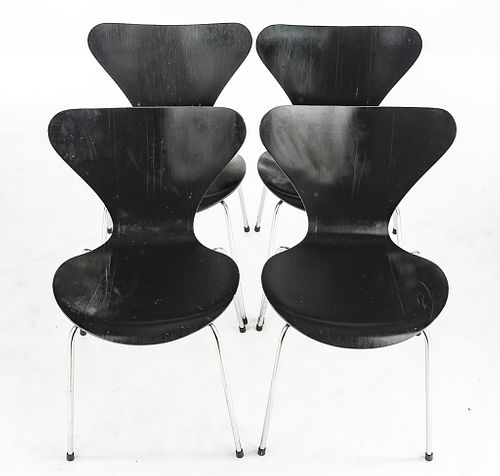 4 Fritz Hansen Danish Modern Bentwood Chairs