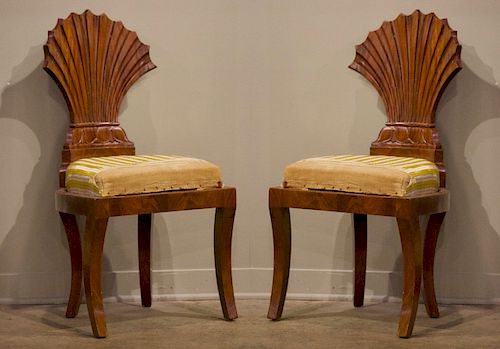 Pair of Biedermeier Carved Side Chairs, ca. 1830
