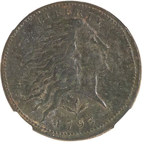 U.S. 1793 WREATH VINE AND BARS 1C COIN