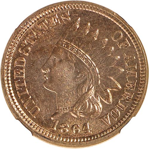 U.S. 1864 COPPER NICKEL INDIAN HEAD 1C COIN
