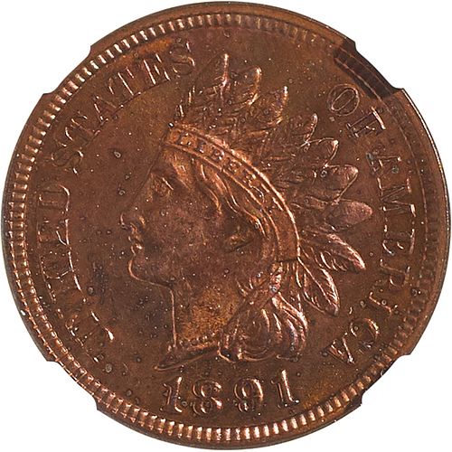 U.S. 1891 PROOF INDIAN HEAD 1C COIN