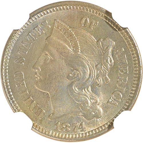 U.S. 1874 NICKEL 3C COIN
