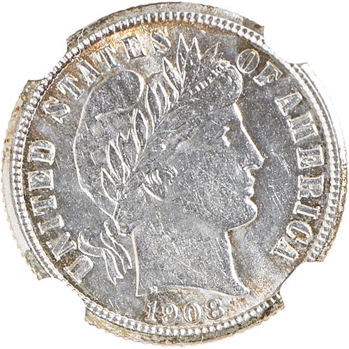 U.S. 1908-O BARBER 10C COIN