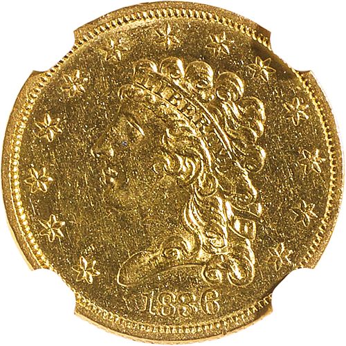 U.S. 1836 BLOCK 8 CLASSIC HEAD $2.5 GOLD COIN