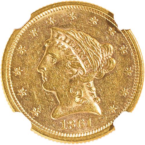 U.S. 1861 TYPE 1 $2.5 GOLD COIN