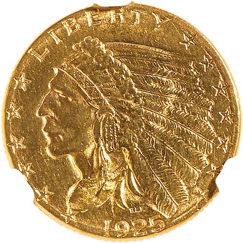 U.S. 1925-D INDIAN HEAD $2.5 GOLD COIN