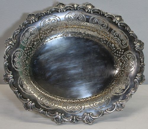 SILVER. .835 Continental Silver Openwork Bowl.