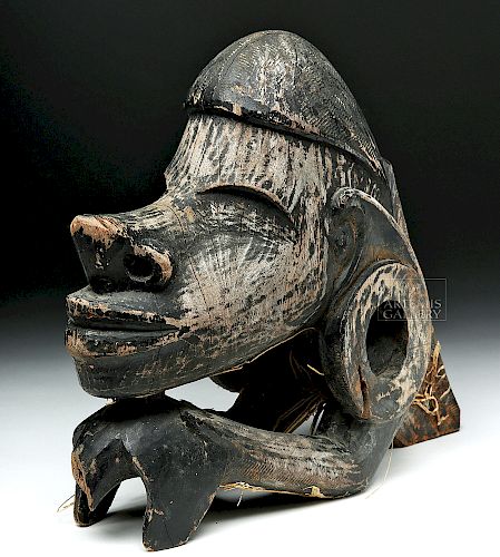 20th C. Papua New Guinea Carved Wooden Human Figure