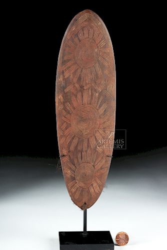 Late 19th C. Aboriginal Wooden Bullroarer w/ Human Hair