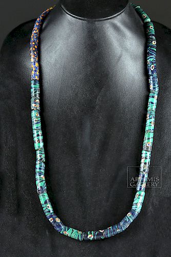 19th C. African Millefiori Glass Trade Bead Necklace
