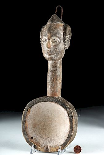 Mid-20th C. African Igbo Wooden Chalk Spoon