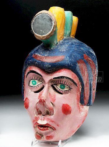 Vintage Guatemalan Carved Wooden Festival Mask