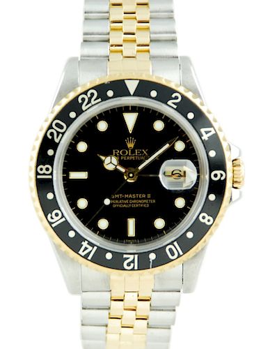 Rolex GMT-Master II Yellow Gold / SS Black Dial