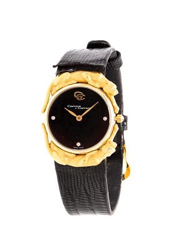An 18 Karat Yellow Gold and Diamond Panther Wristwatch, Carrera y Carrera 17.10 dwts.