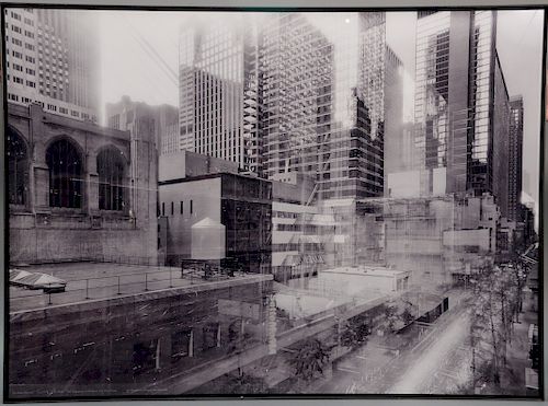 Michael Wesely (b. 1963), c-print photograph in color in steel frame, The Museum of Modern Art MOMA New York City under Construction...