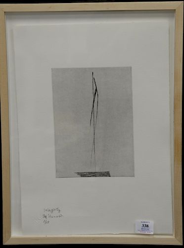Toko Shinoda (b. 1913), etching, "Integrity", pencil signed, numbered, and titled lower left: Integrity Toko Shinoda 2/28, having or...