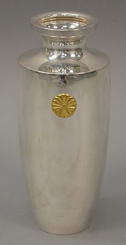 Japanese silver presentation urn given to Rockefeller from the Emperor of Japan bearing the gilt Imperial Chrysanthemum seal crest o...