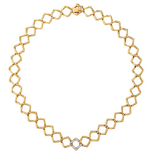 PALOMA PICASSO, TIFFANY & CO. DIAMOND & YELLOW GOLD LINK NECKLACE