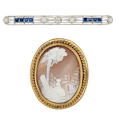 BAR OR CAMEO BROOCHES
