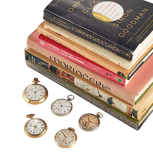 GROUP OF POCKET WATCHES & COLLECTOR'S BOOKS