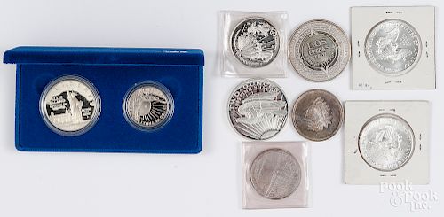 Five 1 oz fine silver coins