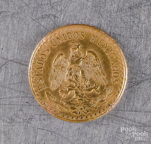 1945 Dos Pesos gold coin