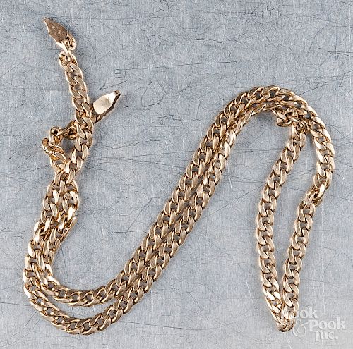 14K yellow gold chain necklace, 19.9dwt.