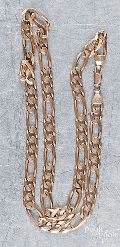 10K yellow gold chain necklace, 20.6 dwt.